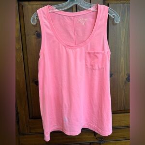 Lilly Pulitzer Ladies Medium Neon Coral Sleeveless Tank *Small stain noted*